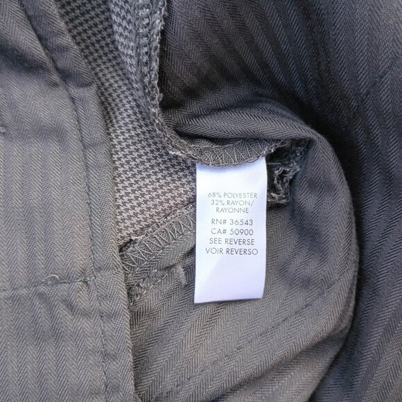 CALVIN KLEIN Dress Pants Mens 38 x 32 Gray and Black Houndstooth Classic Slacks - Picture 7 of 11